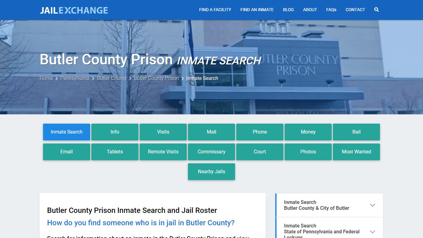 Inmate Search: Roster & Mugshots - Butler County Prison, PA - Jail Exchange